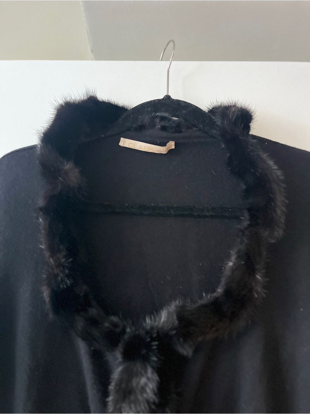 Class Roberto Cavalli Mink Fur Trim Angora Cardigan Black Italy Women’s US 14 - Picture 3 of 14